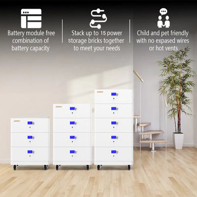 High Capacity 100AH Stackable Battery Pack Modular With LED Light LCD Screen